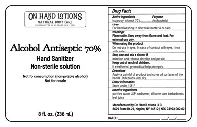 70% Hand San 8oz (Ohl 70 Hand San 8oz No Batch)